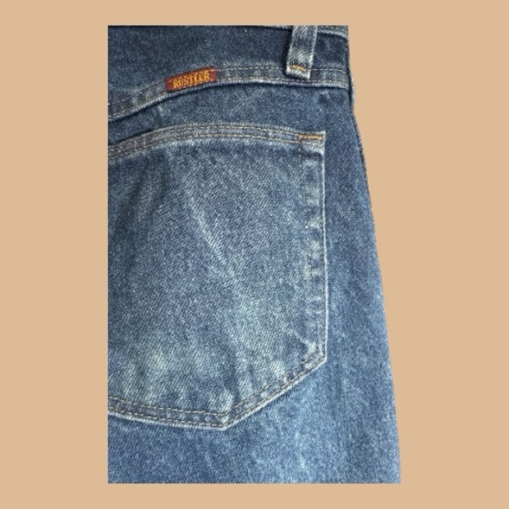 Wrangler Rustler Dark Blue Wash Denim Jeans Men’s Size 29 x 30 - Picture 3 of 7